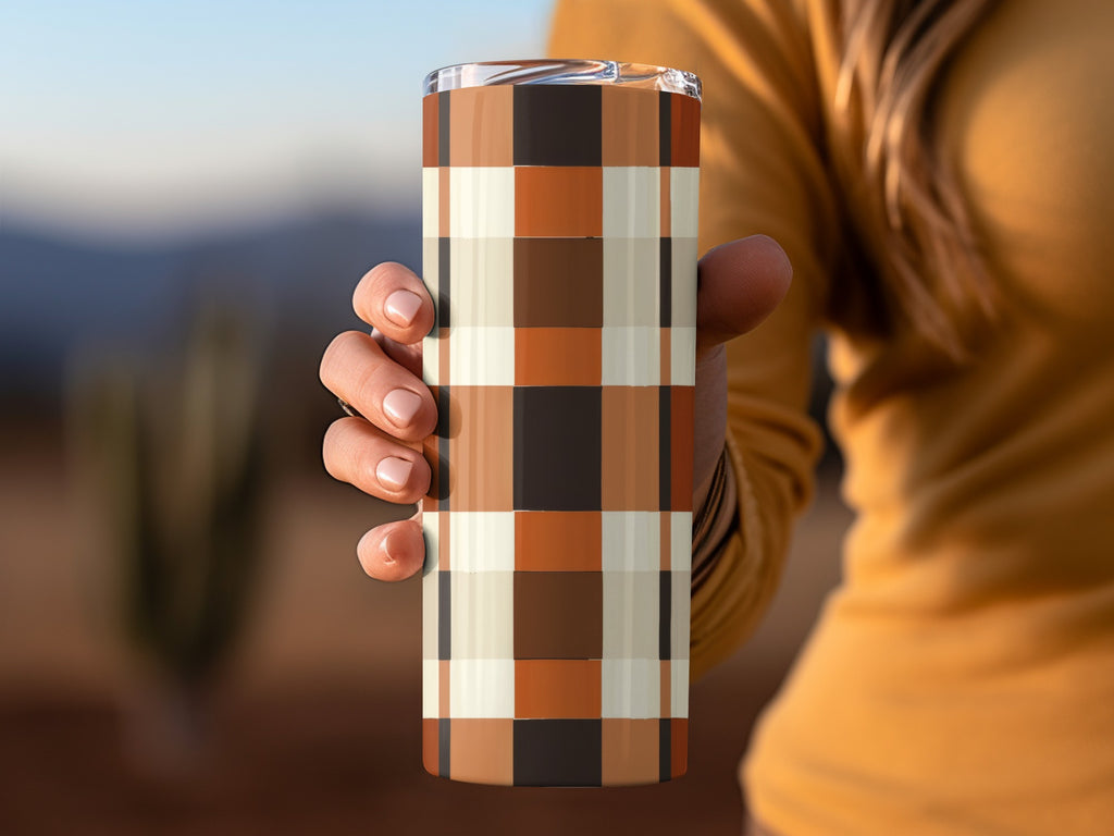 Stylish Autumn Plaid Pattern Insulated Travel Tumbler