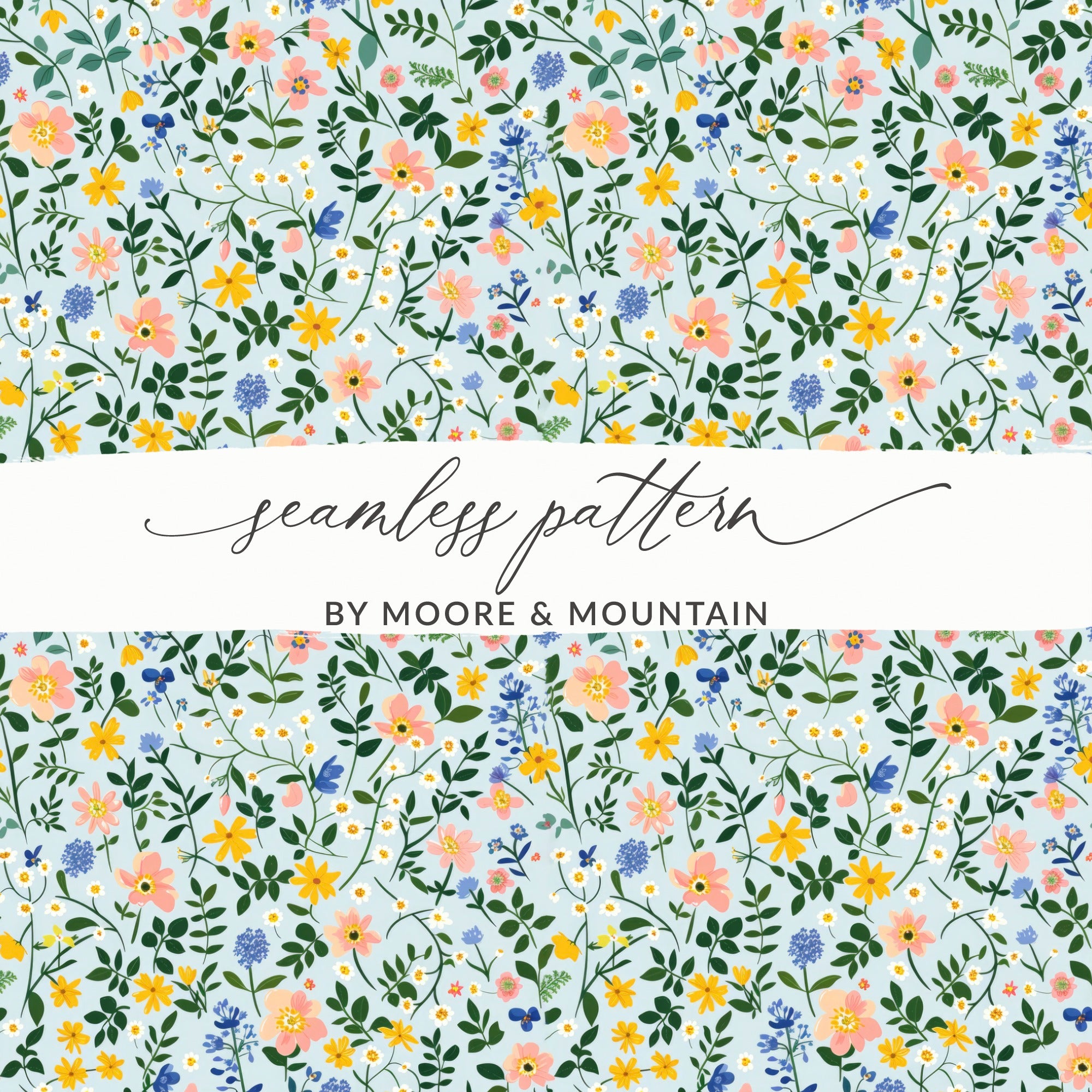 Colorful Floral Seamless Pattern by Moore & Mountain