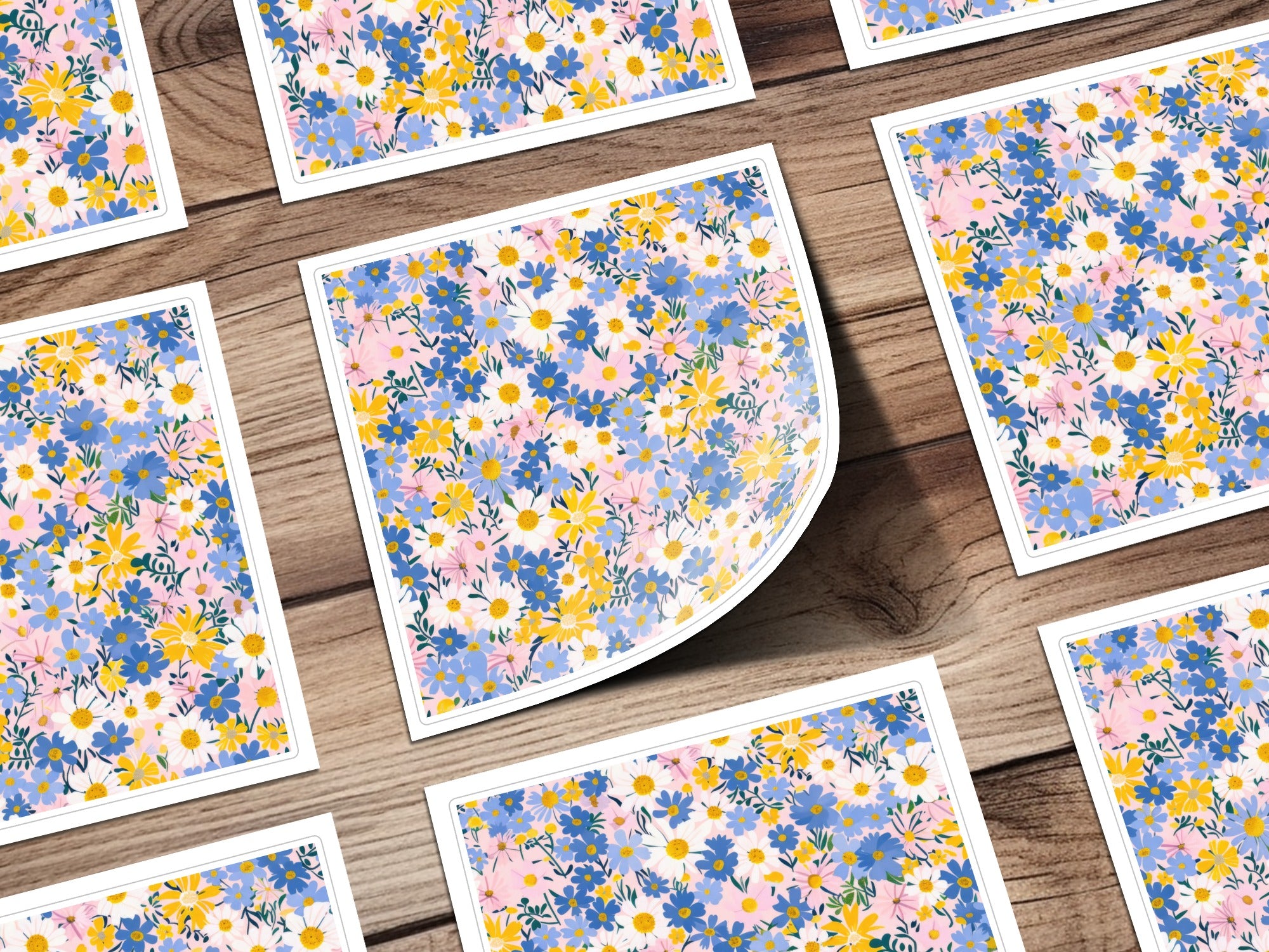 Colorful Floral Pattern Decals Perfect for DIY Projects