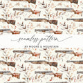 Vintage Hunting Rifle and Floral Seamless Pattern Design