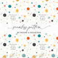 Seamless Celestial Stars and Planets Pattern Design