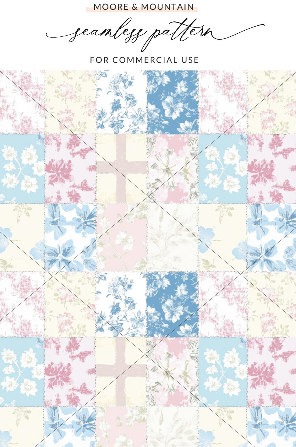 Vintage Floral Patchwork Design Seamless Pattern Product