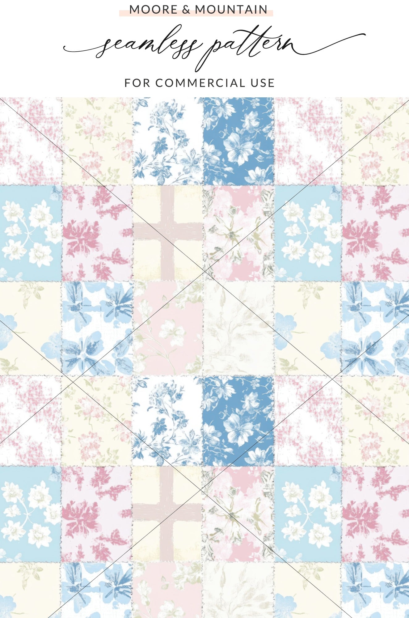 Vintage Floral Patchwork Design Seamless Pattern Product