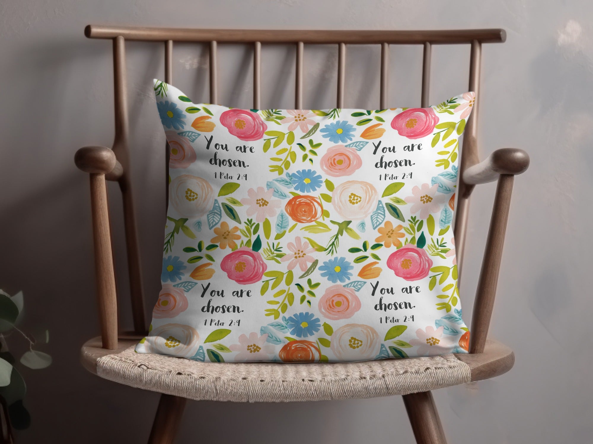 You Are Chosen 1 Peter 2:9 Inspirational Pillow