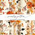 Floral and Autumn Leaves Seamless Pattern Design
