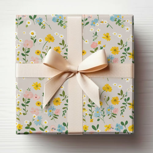 Floral Gift Wrap with Bow for Special Occasions