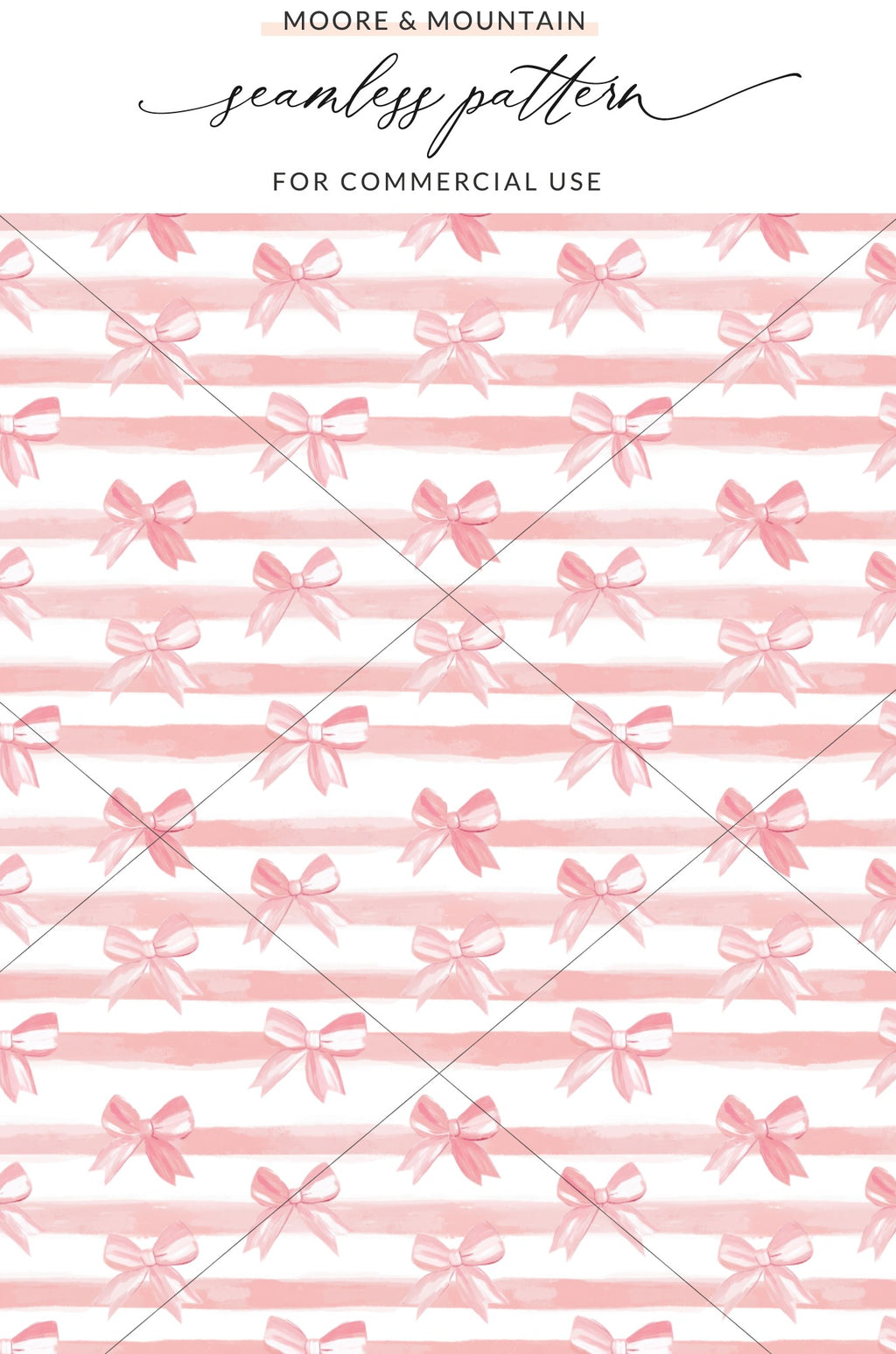 Pink Bow Seamless Pattern for Commercial Use