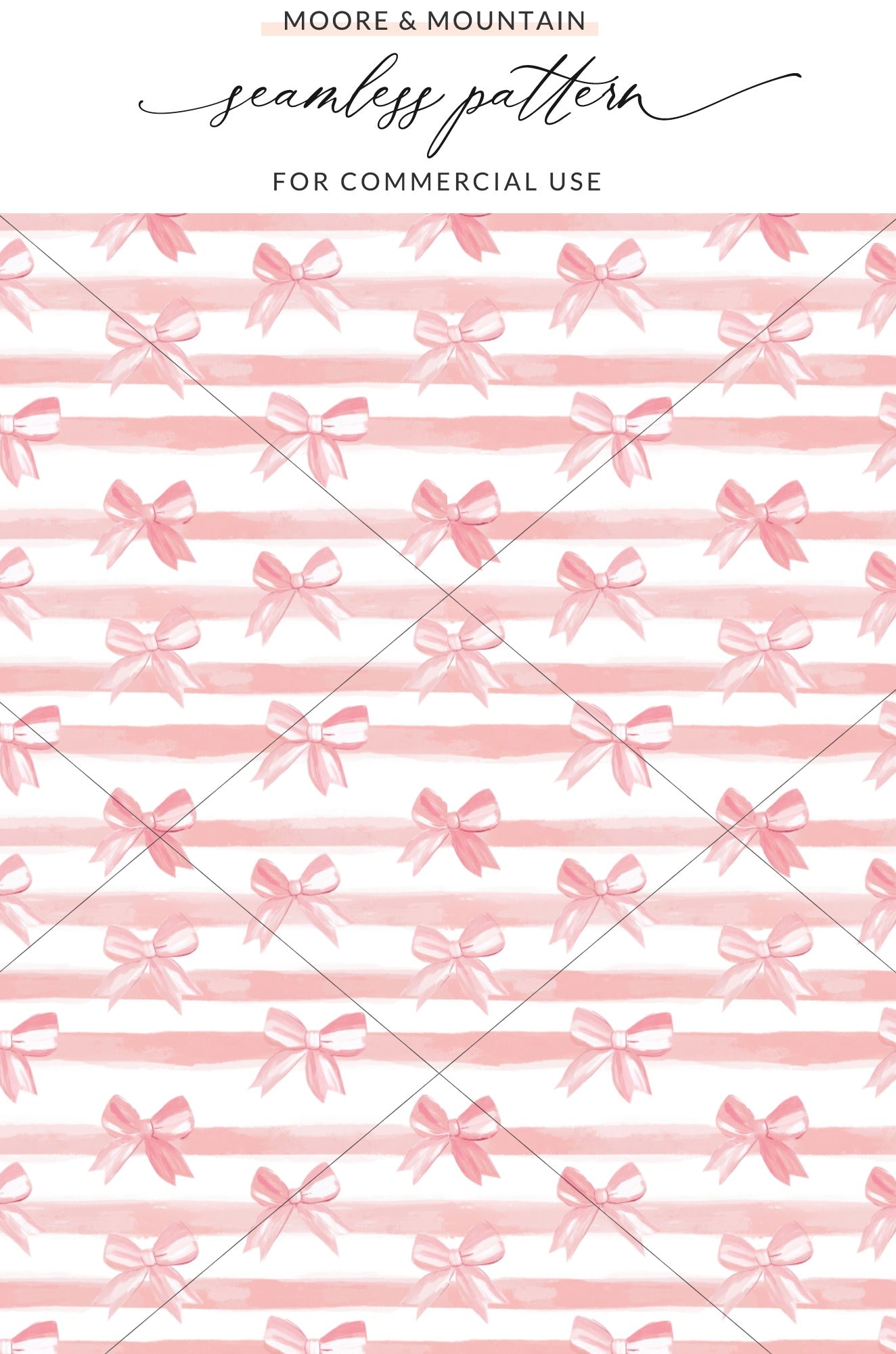 Pink Bow Seamless Pattern for Commercial Use