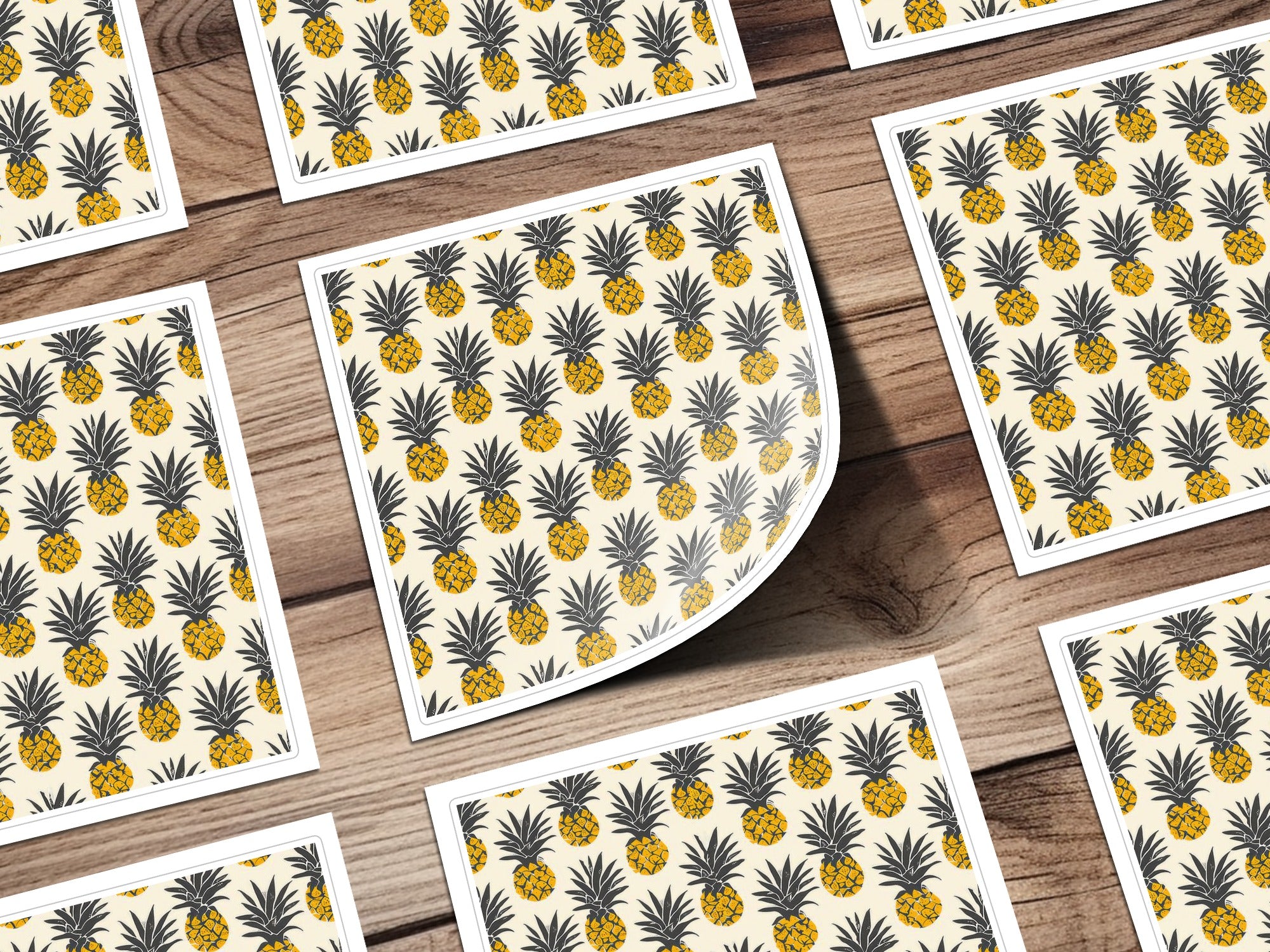 Stylish Pineapple Pattern Square Sticker Sheet