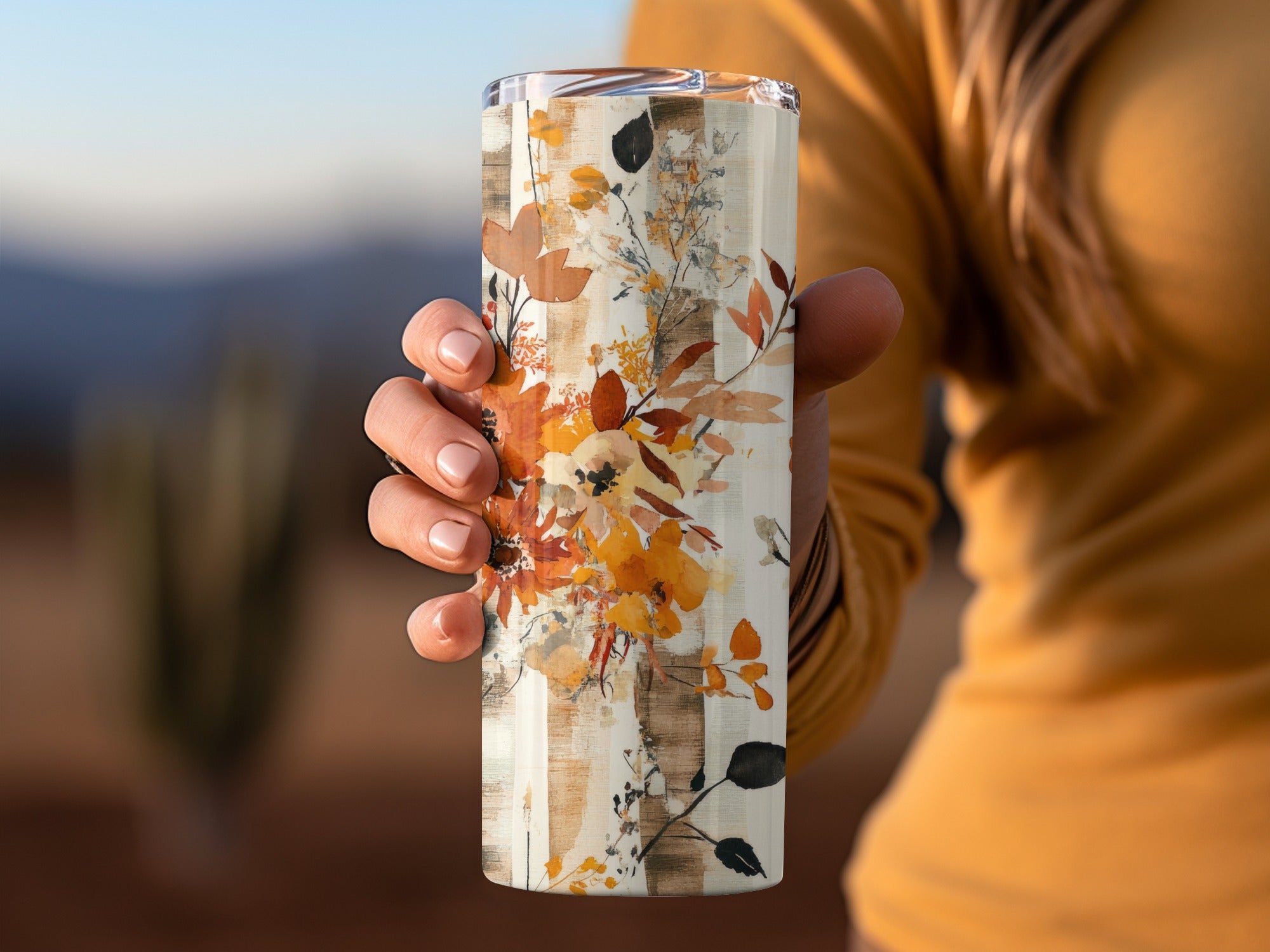 Autumn Floral Design Insulated Tumbler Travel Mug