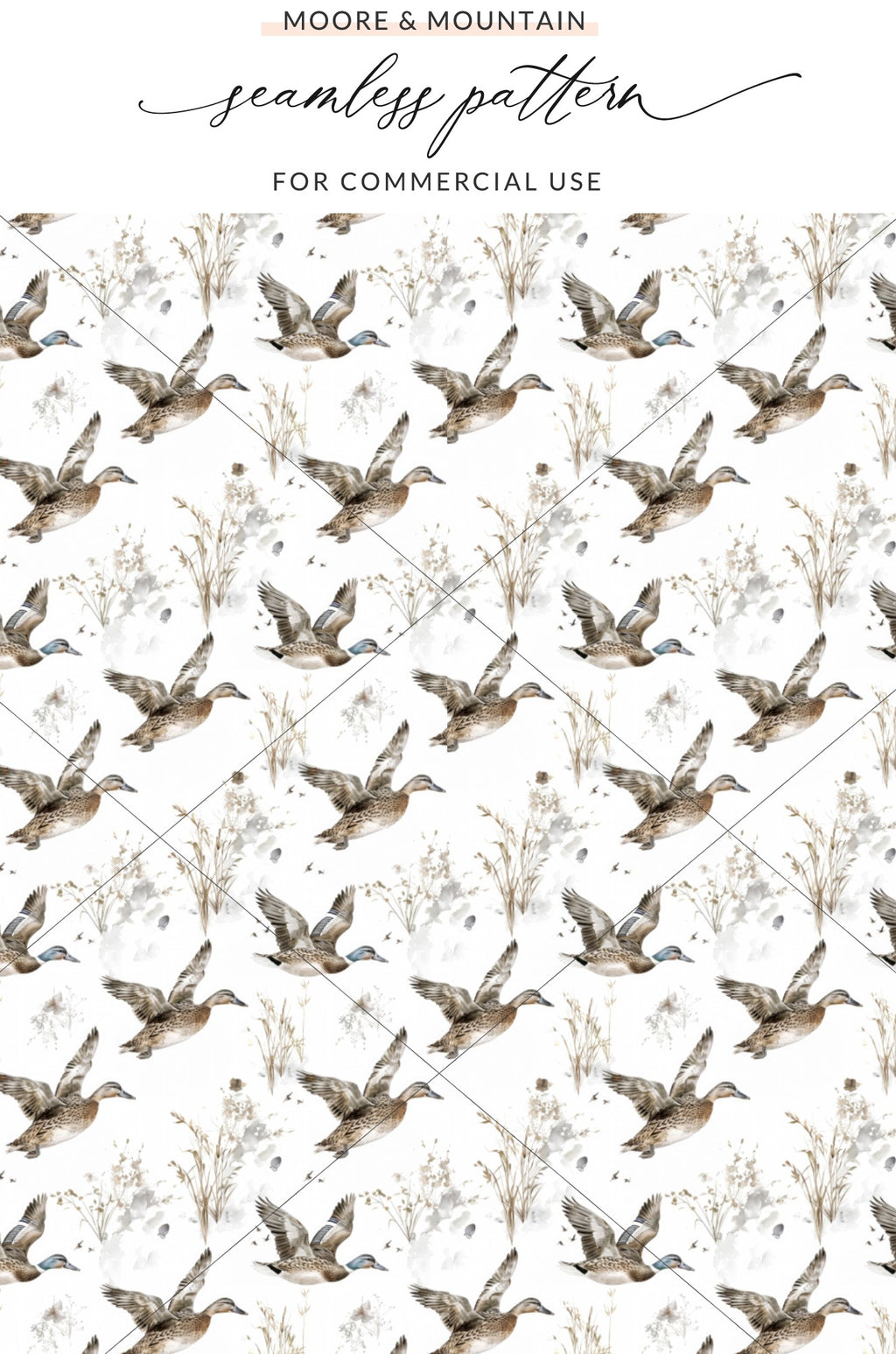 Moore & Mountain seamless pattern for commercial use