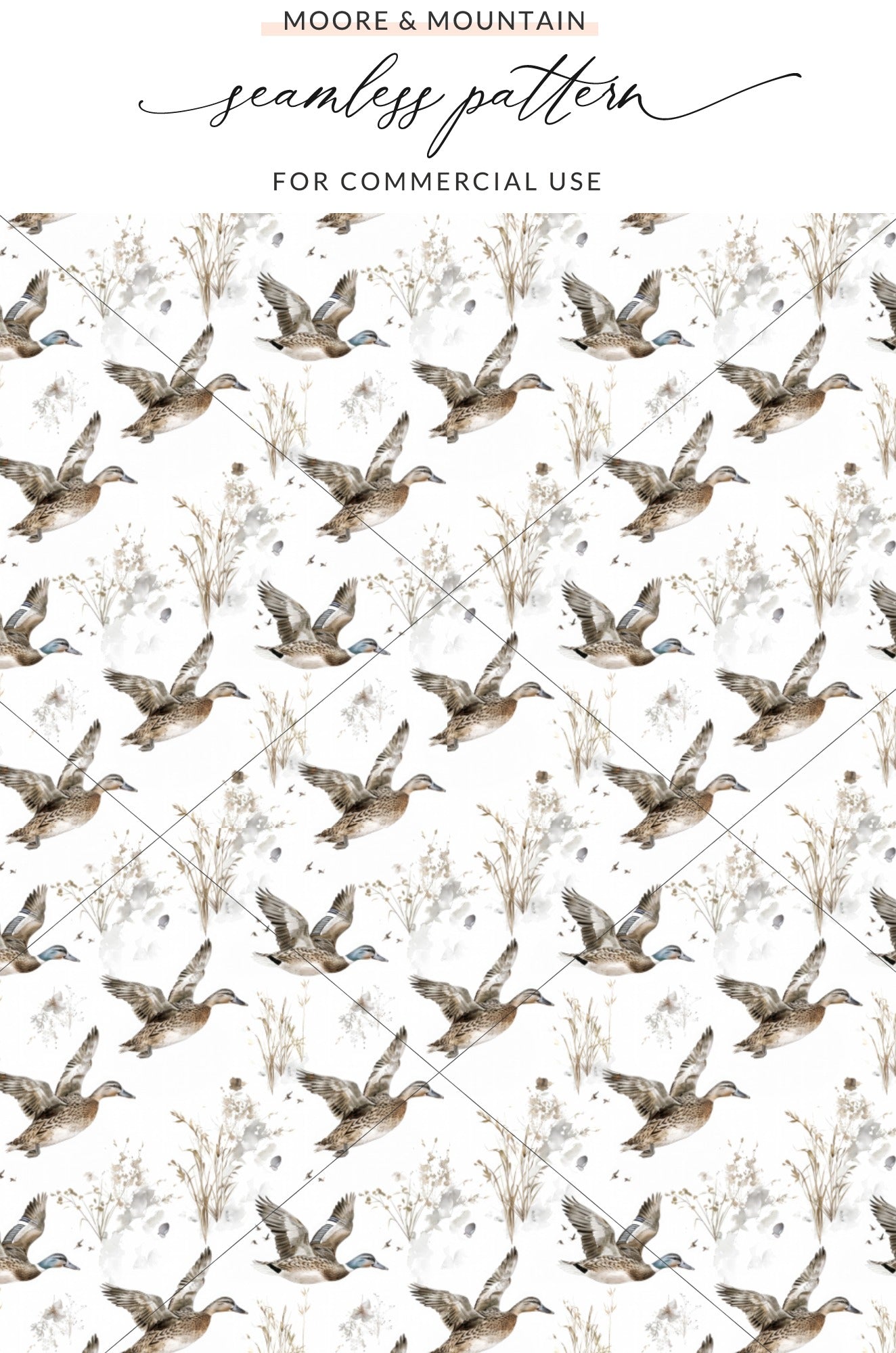 Moore & Mountain seamless pattern for commercial use