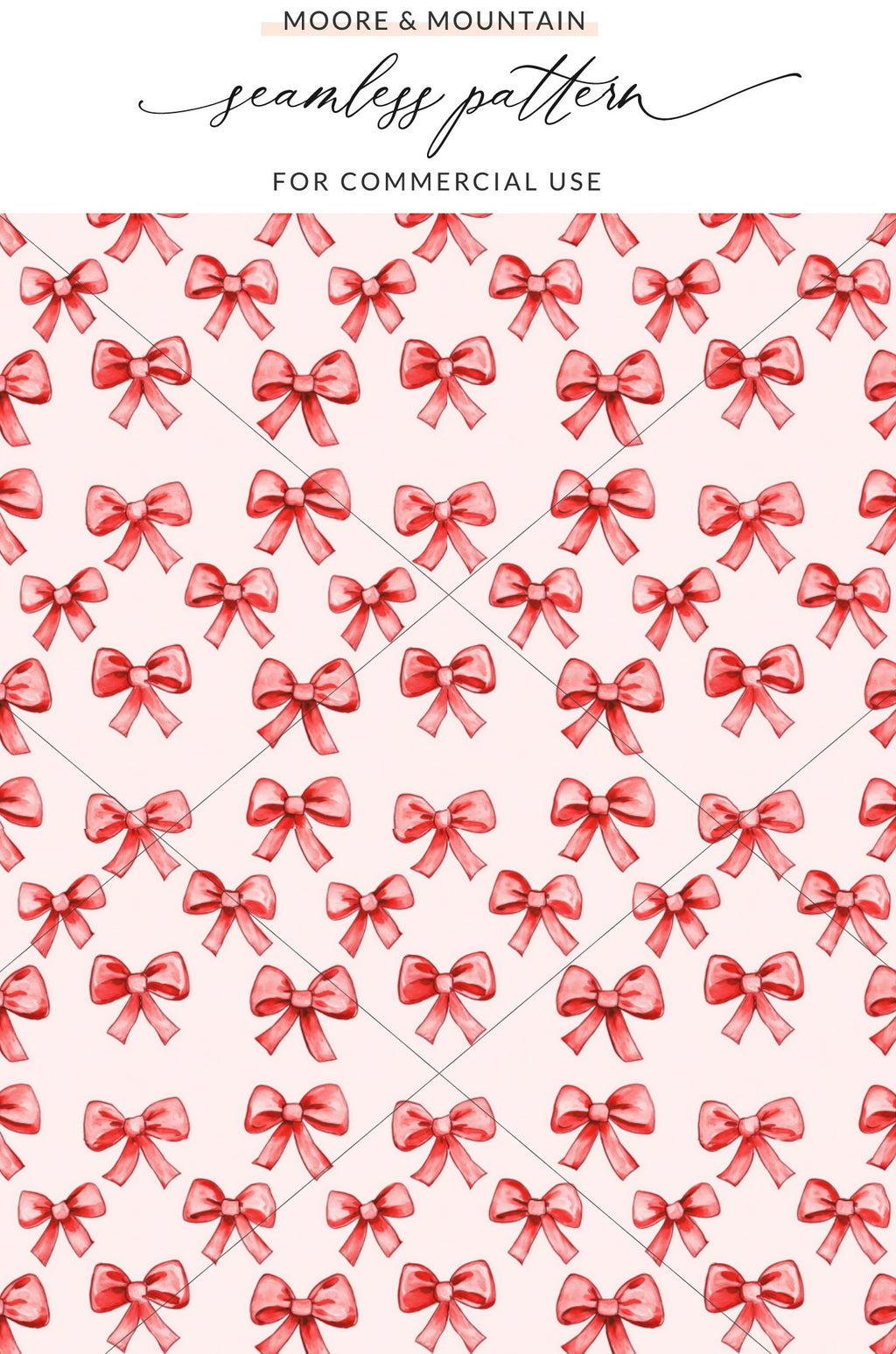 Red Bow Seamless Pattern for Commercial Use
