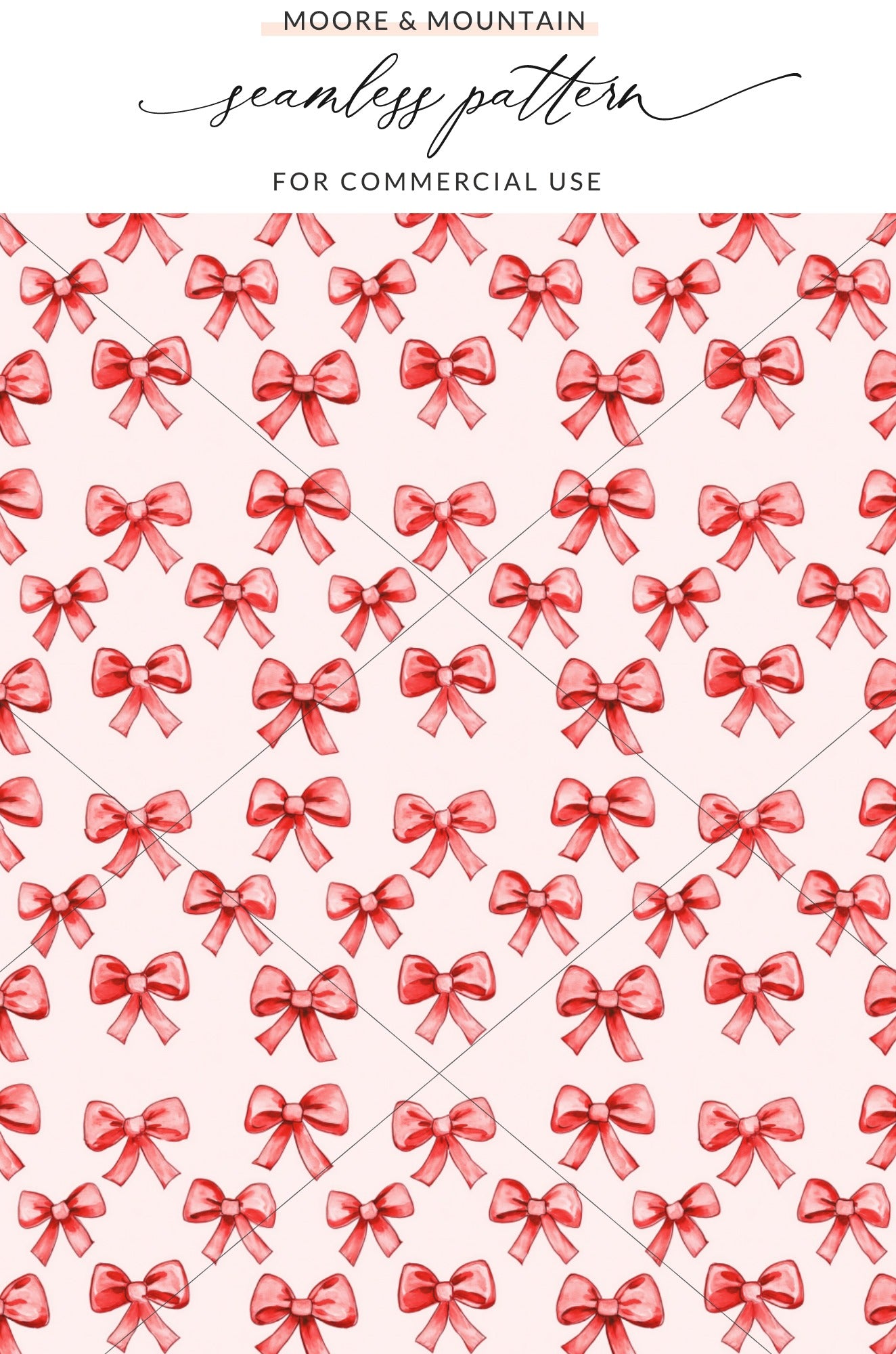 Red Bow Seamless Pattern for Commercial Use