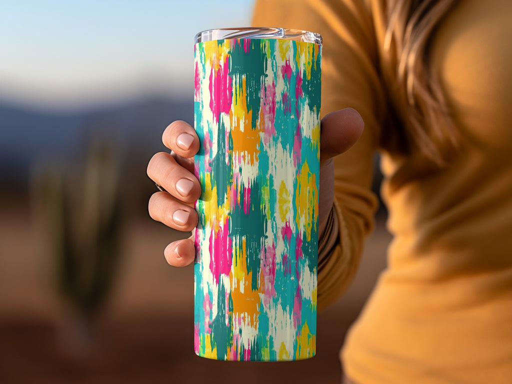 Vibrant Abstract Multicolor Pattern Insulated Tumbler