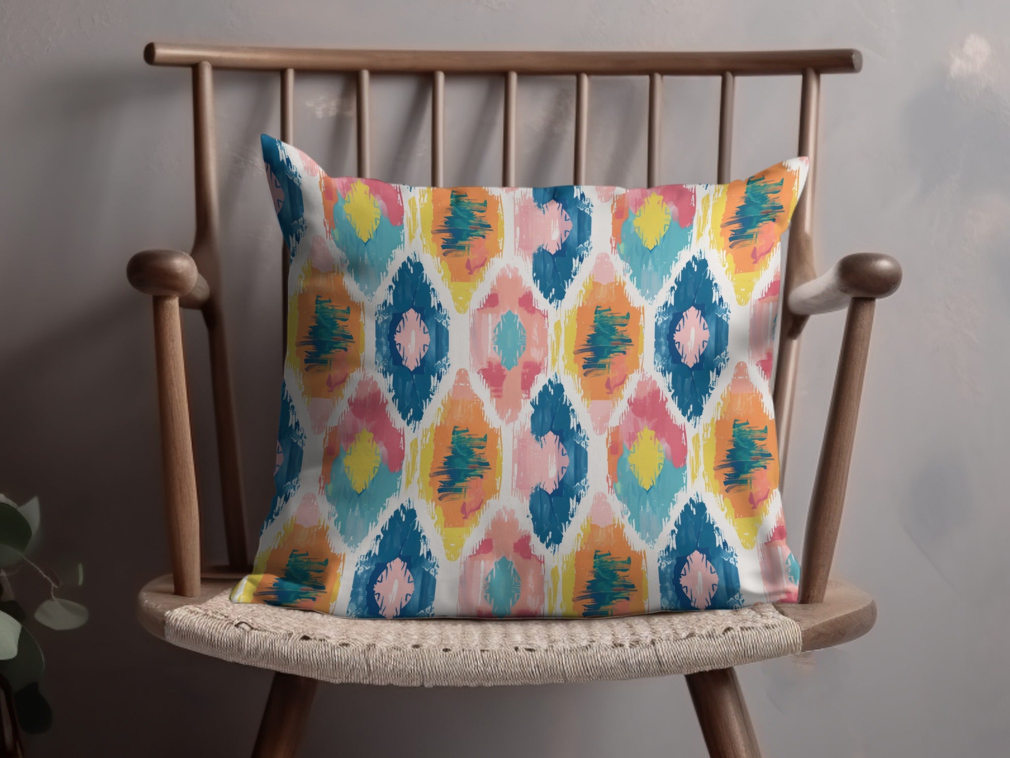 Vibrant Abstract Watercolor Pattern Pillow Cover