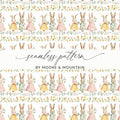 Watercolor Bunnies Flowers Seamless Pattern product type