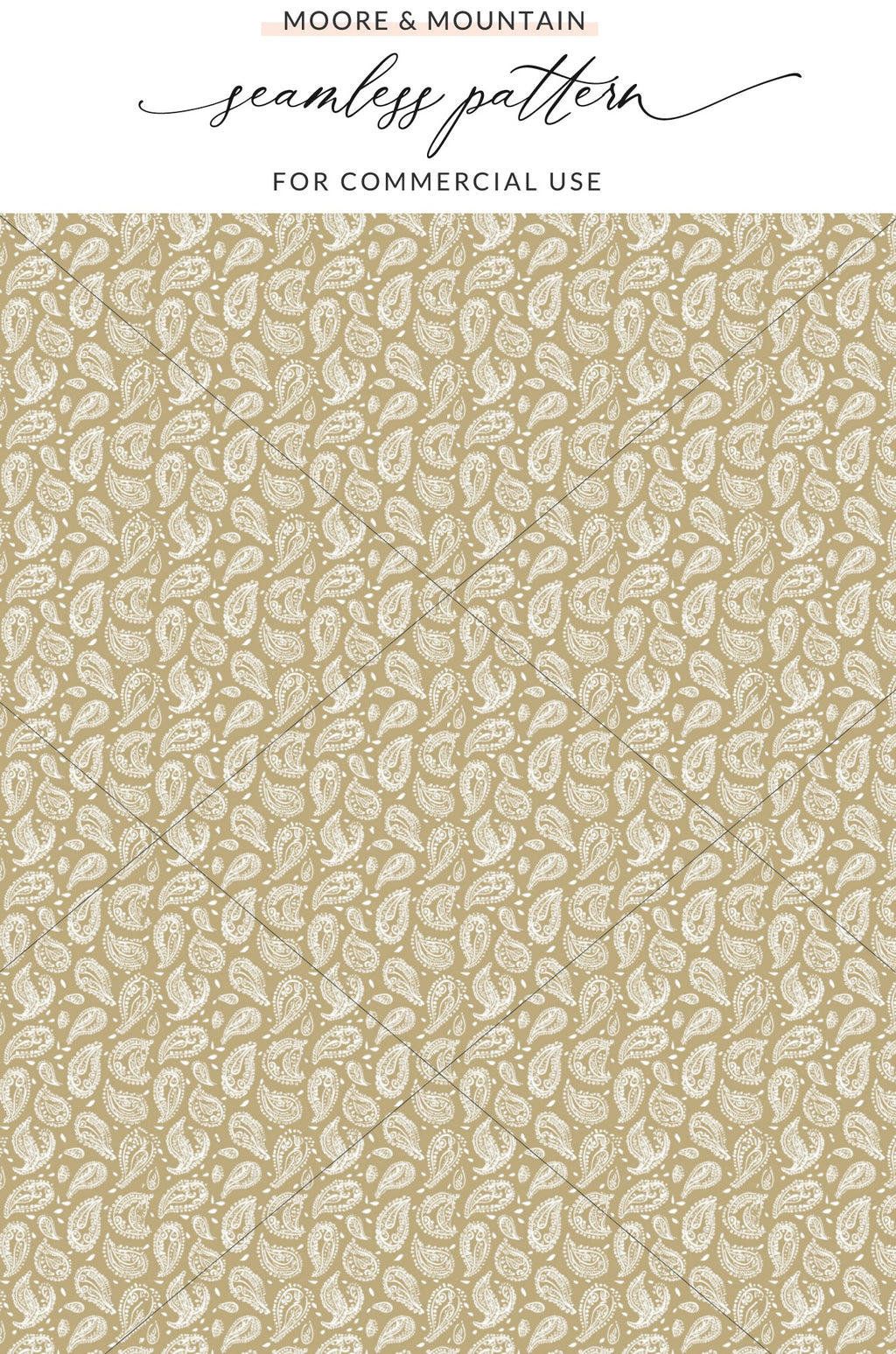 Moore and Mountain Paisley Seamless Pattern for Commercial Use