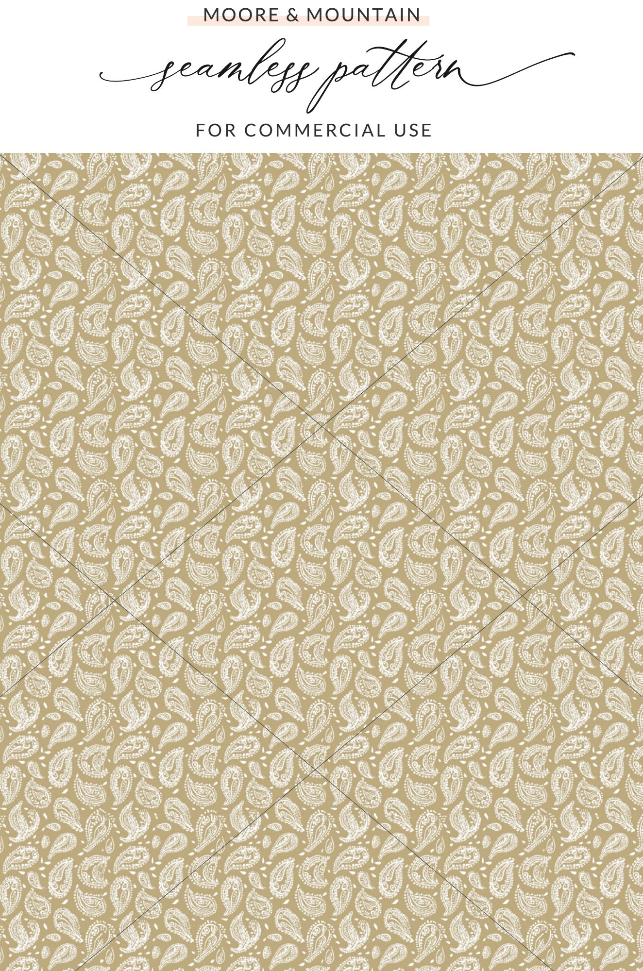 Moore and Mountain Paisley Seamless Pattern for Commercial Use