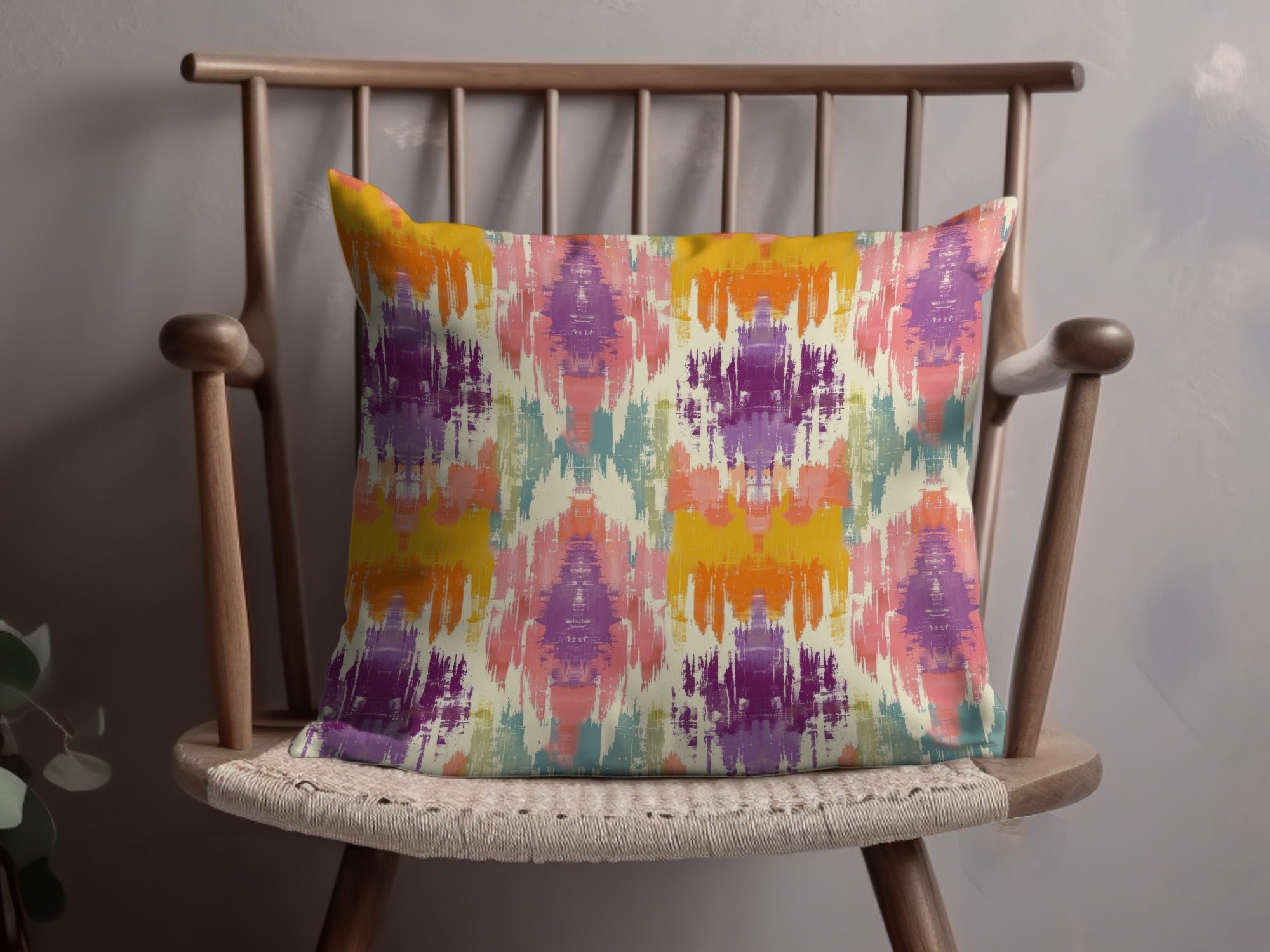 Vibrant Abstract Multicolor Design Throw Pillow Product