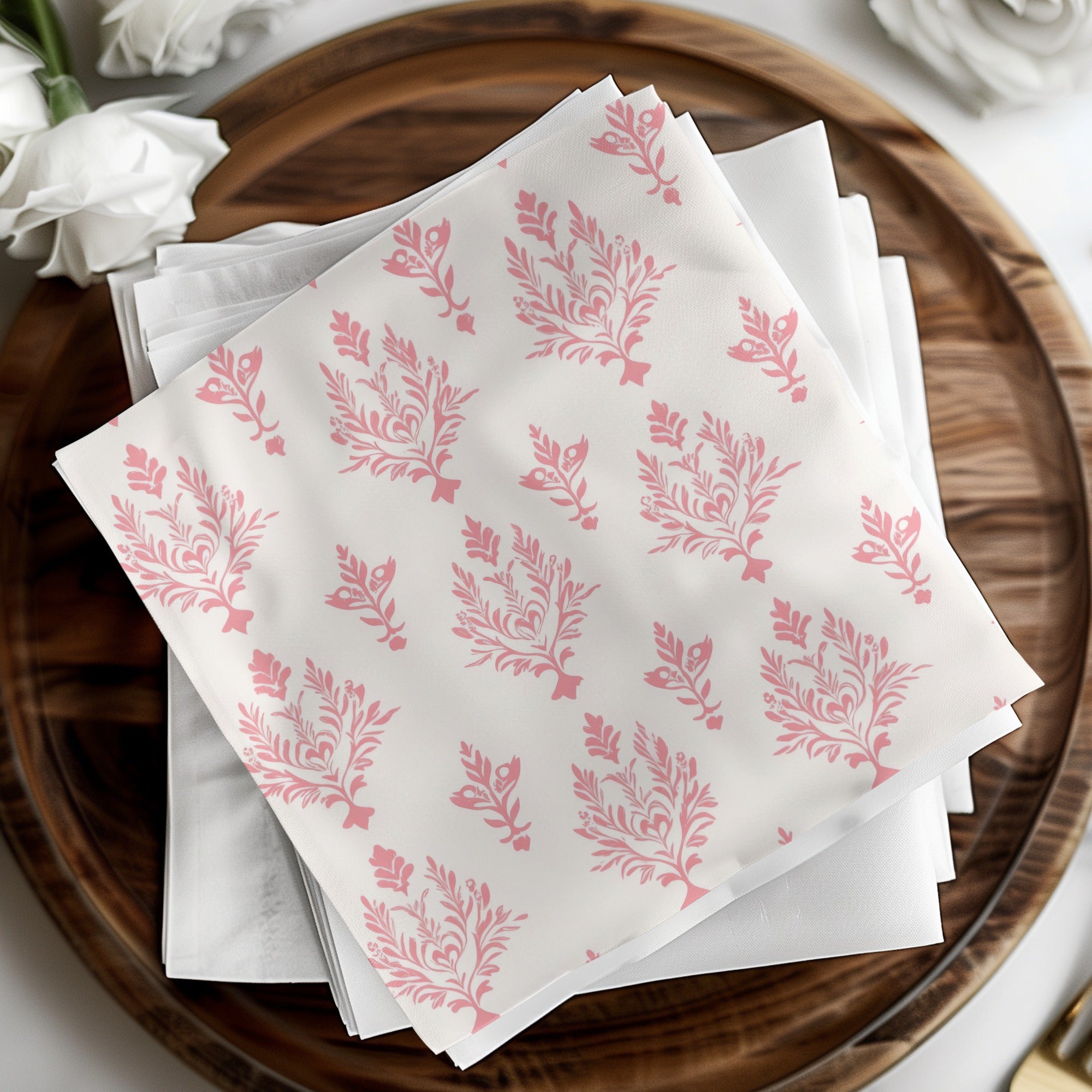 Elegant Pink Floral Pattern Tissue Paper Product