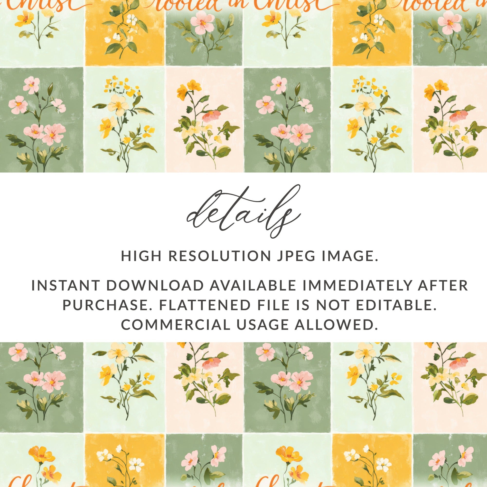Vintage Floral Pattern High Resolution JPEG Image