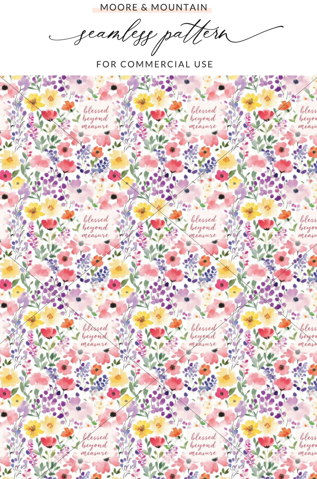 Blessed Beyond Measure Floral Seamless Pattern