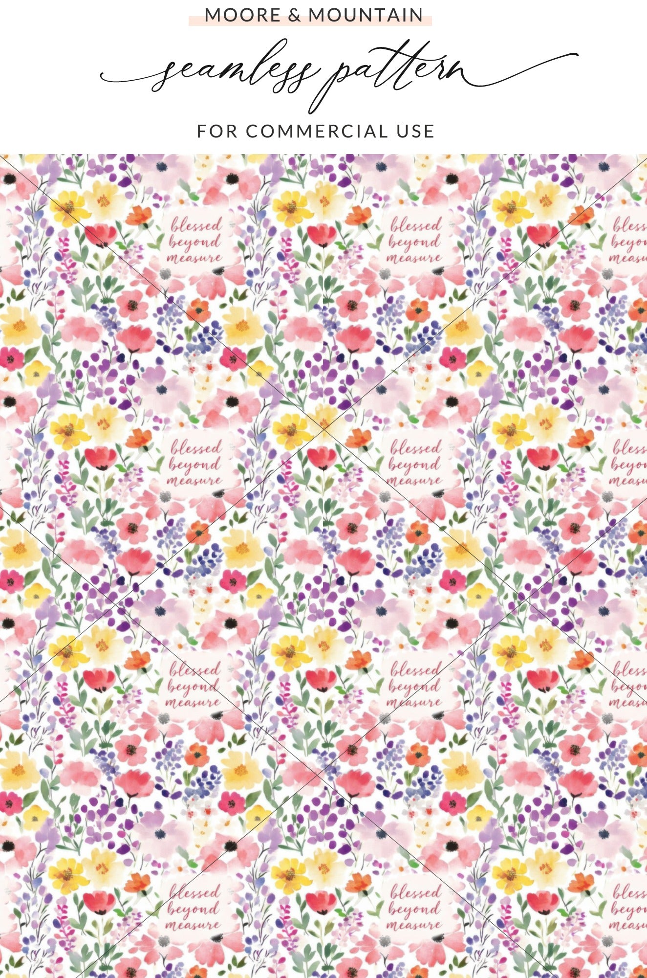 Blessed Beyond Measure Floral Seamless Pattern