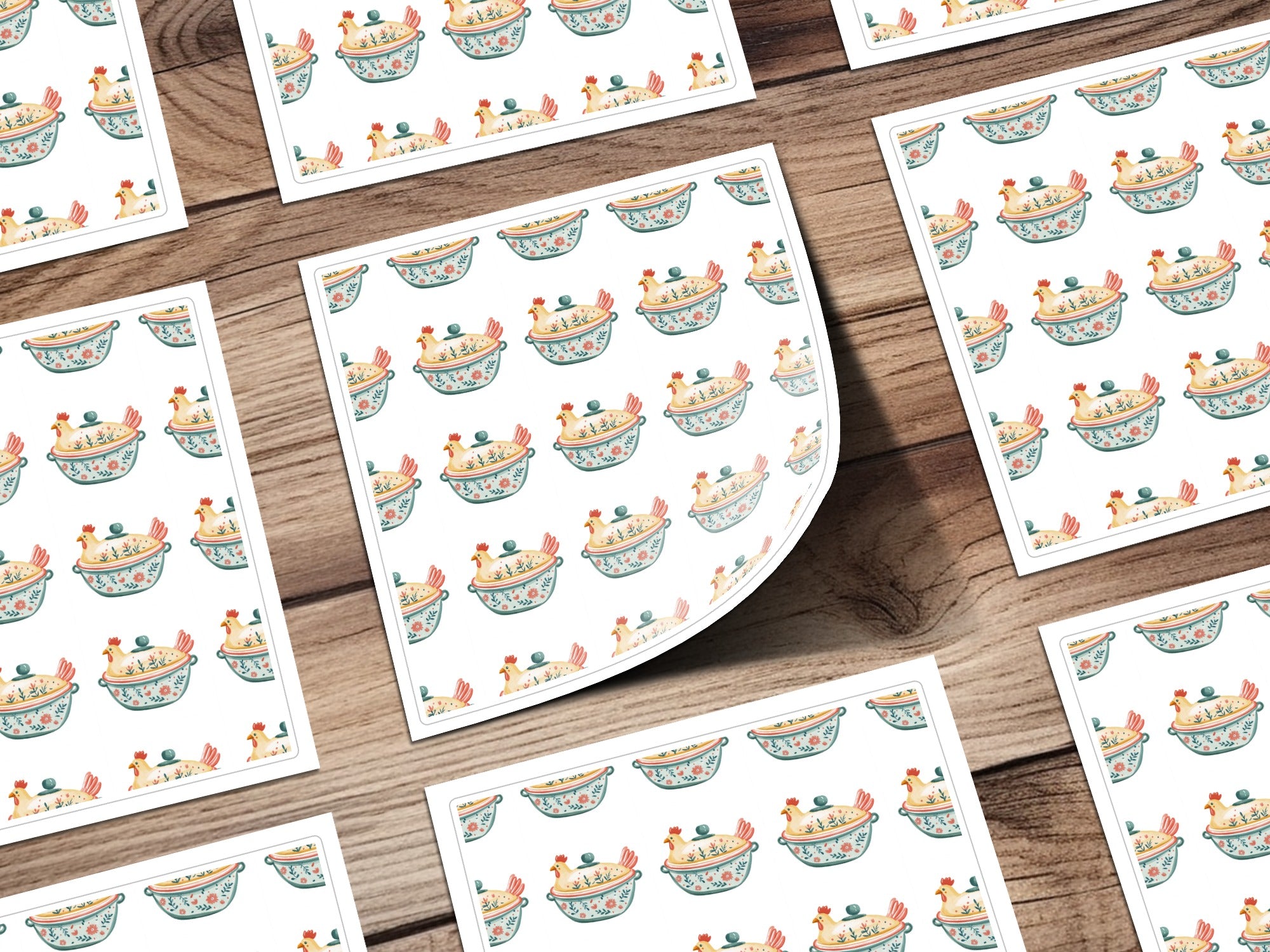 Chicken Casserole Pot Floral Pattern Kitchen Product Type