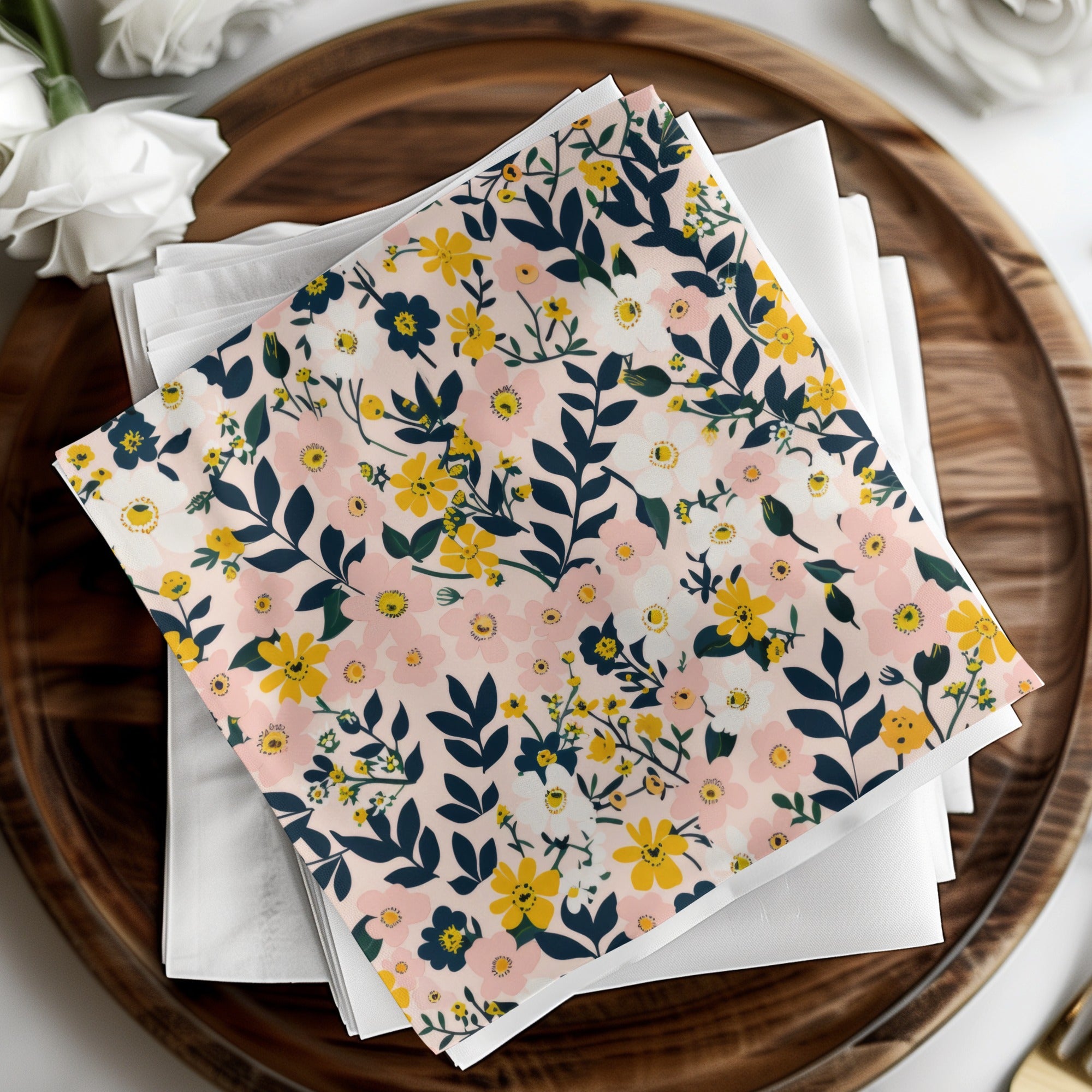 Beautiful Floral Patterned Napkins for Elegant Table Setting