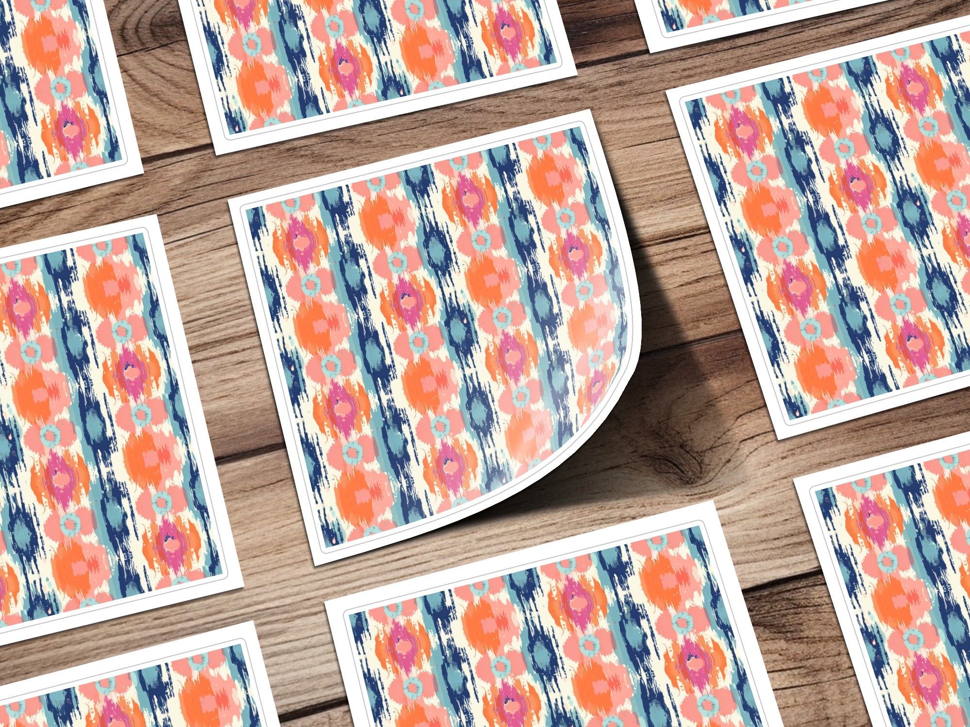 Colorful Ikat Pattern Stickers Decorative Sticker Sheet