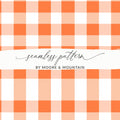 Orange and White Gingham Seamless Pattern Design
