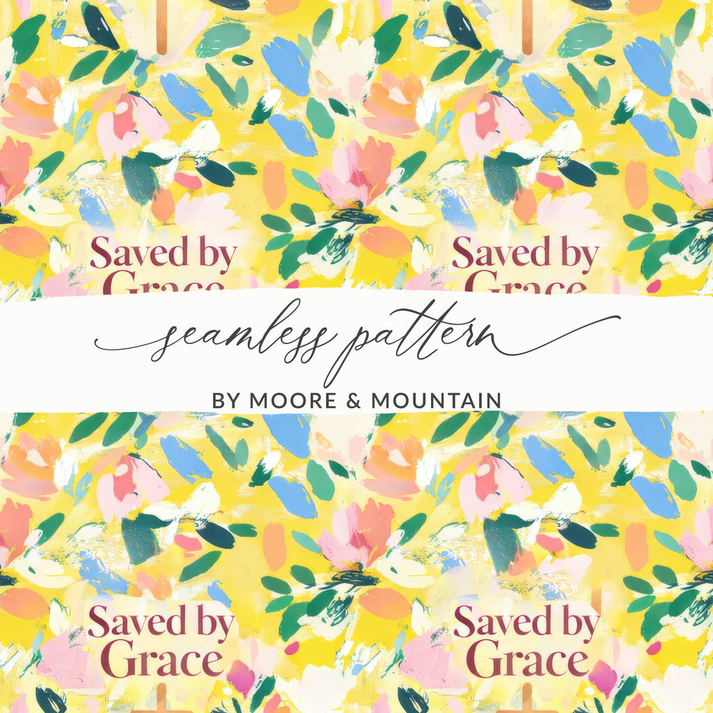 Saved by Grace Seamless Pattern by Moore and Mountain