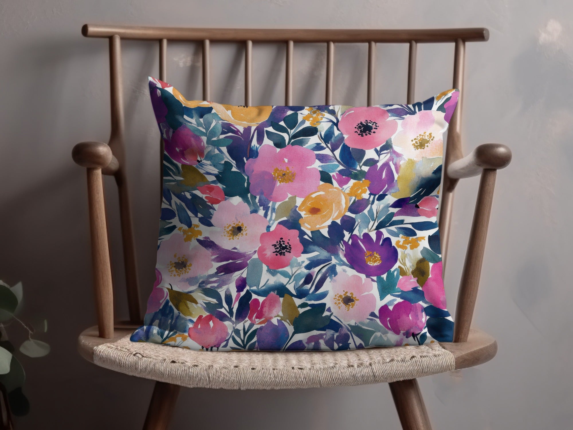 Vibrant Floral Decorative Pillow for Modern Home Decor