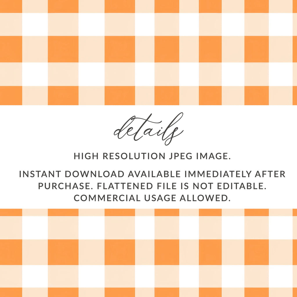 High Resolution Orange Gingham Digital Download