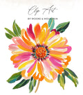 Colorful painted flower with "Clip Art" and "BY MOORE & MOUNTAIN" text.