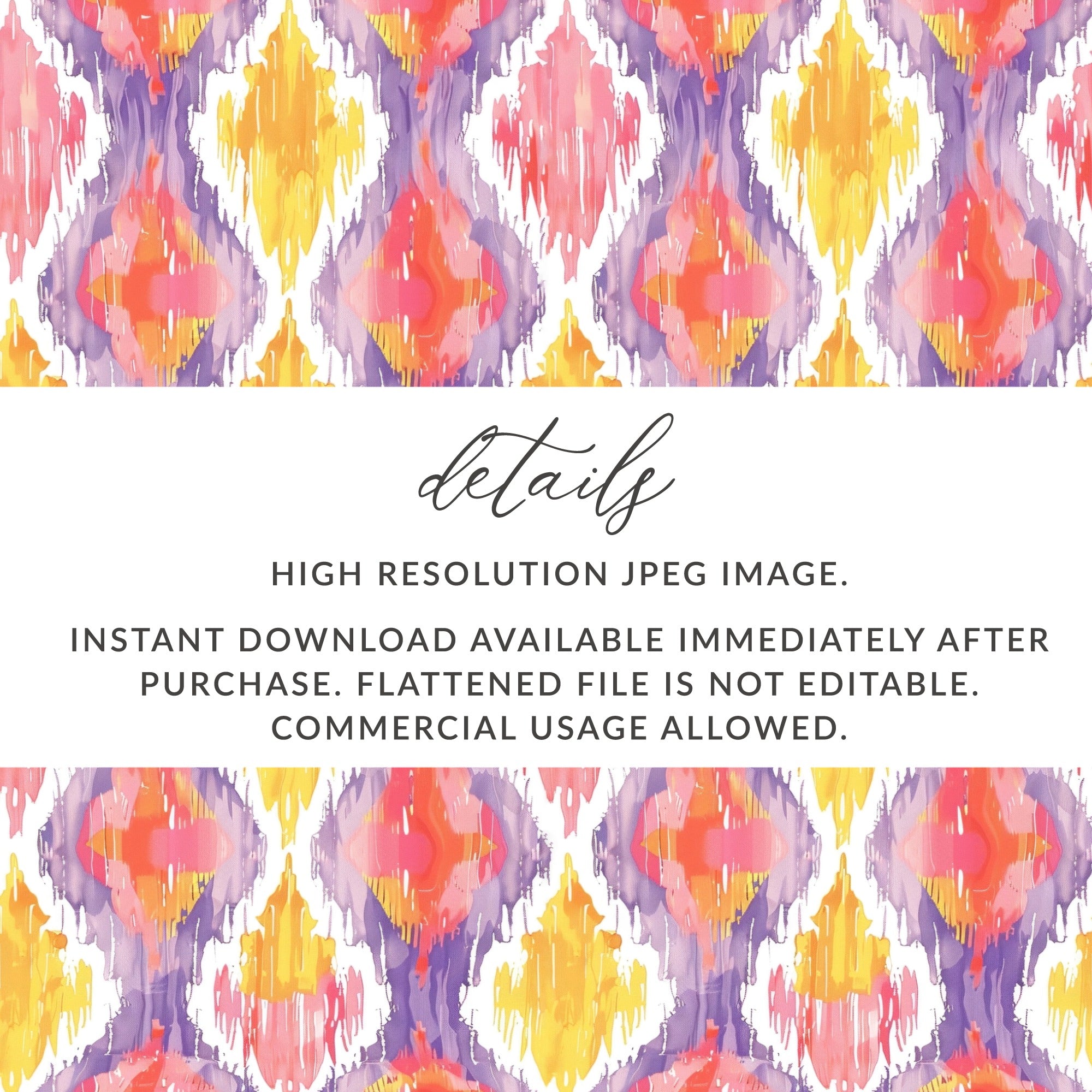High Resolution Ikat Pattern JPEG Instant Download