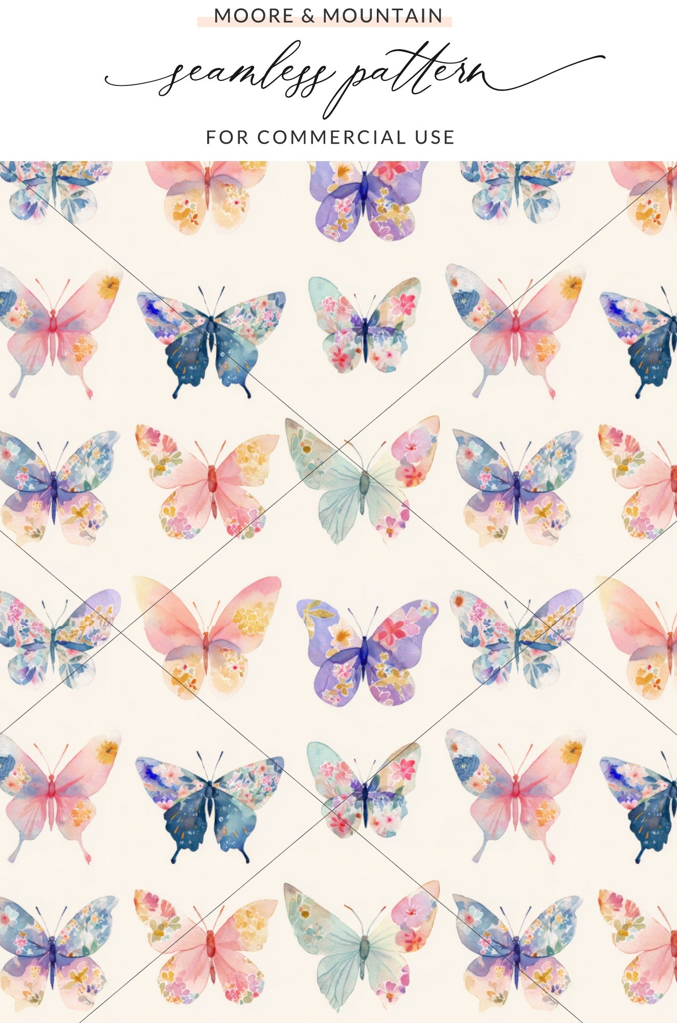 Colorful Butterfly Seamless Pattern for Commercial Use