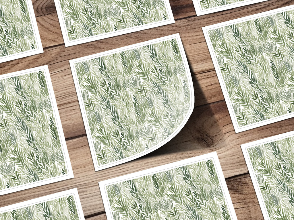 Green Leaf Patterned Overlapping Sticker Sheets Product