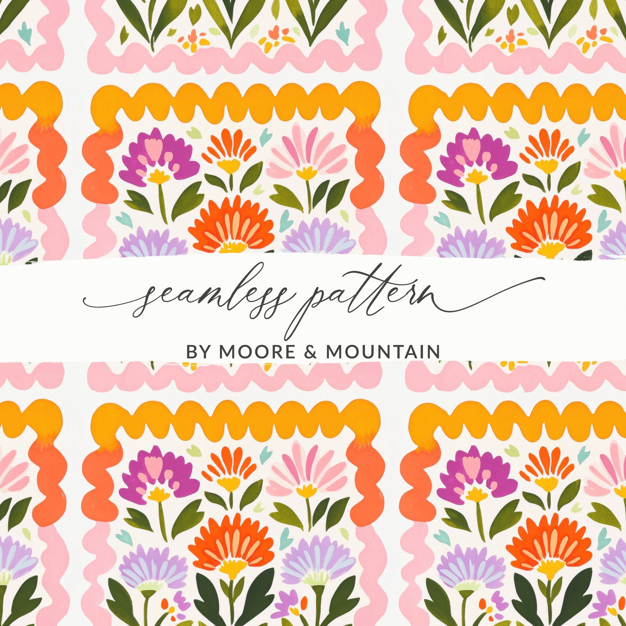 Vibrant Floral Seamless Pattern by Moore and Mountain