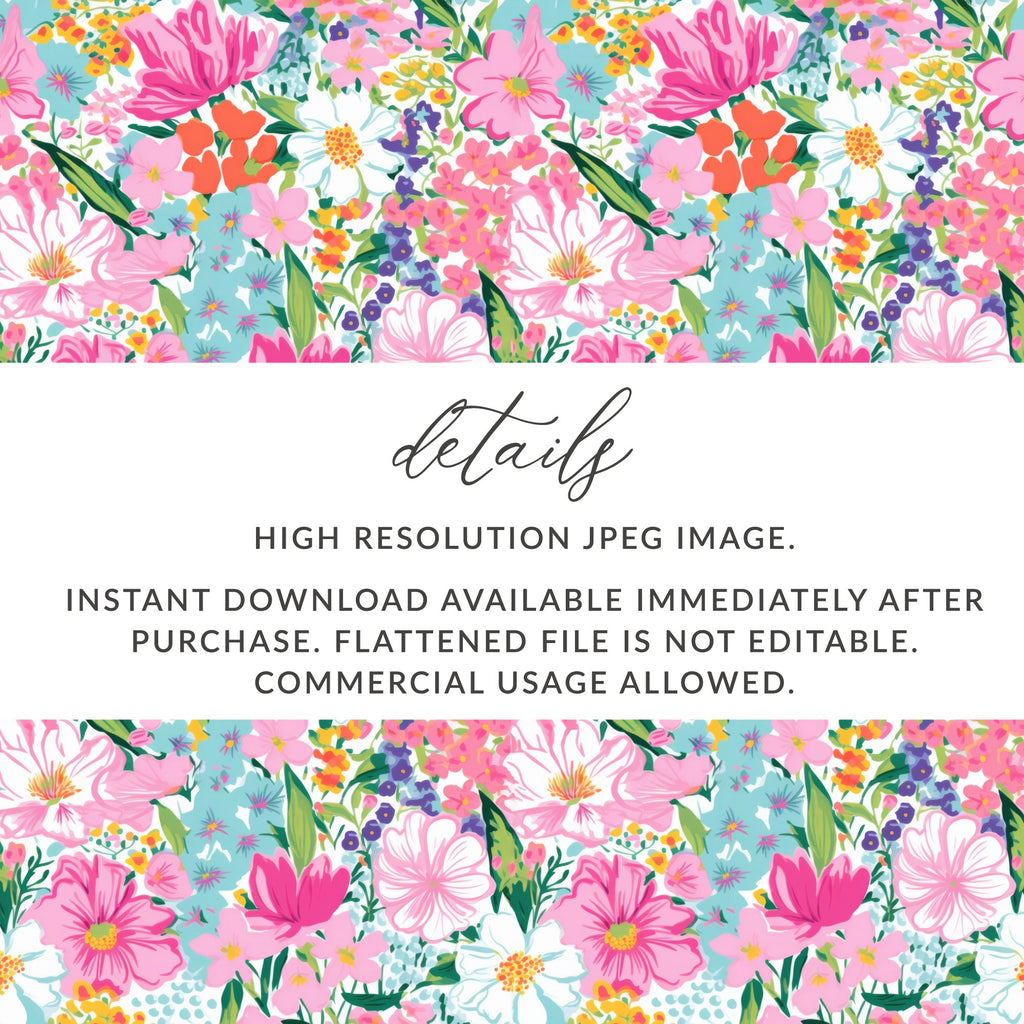High Resolution Colorful Floral Pattern Digital Art