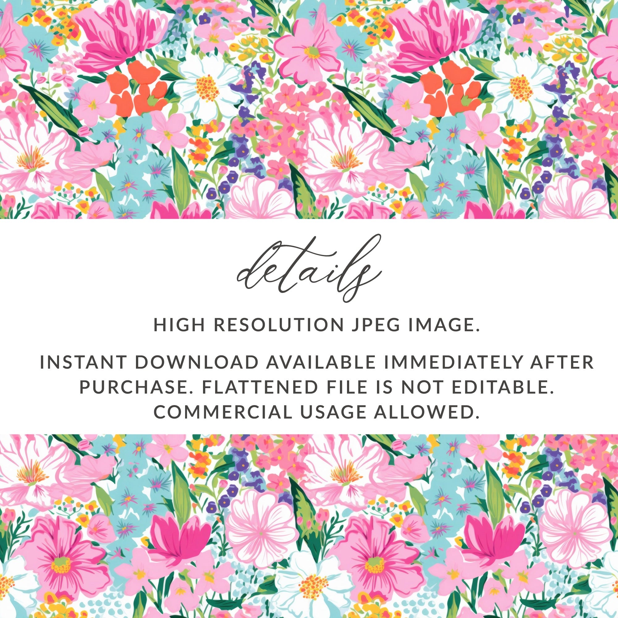 High Resolution Colorful Floral Pattern Digital Art