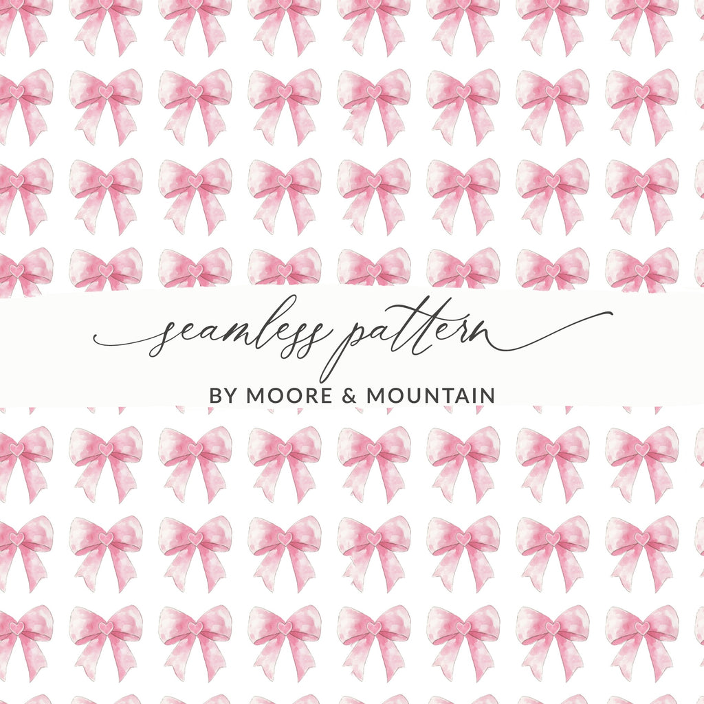 Adorable Pink Bows Seamless Pattern by Moore & Mountain