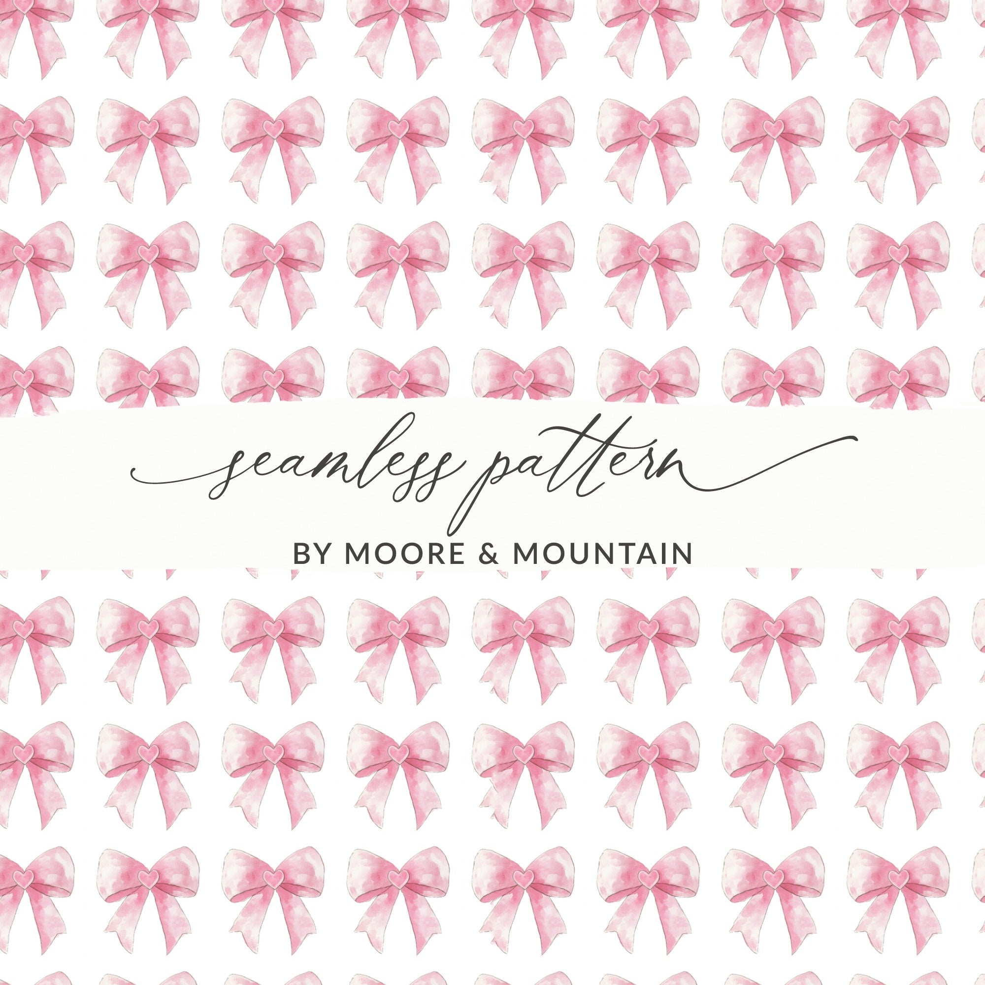 Adorable Pink Bows Seamless Pattern by Moore & Mountain