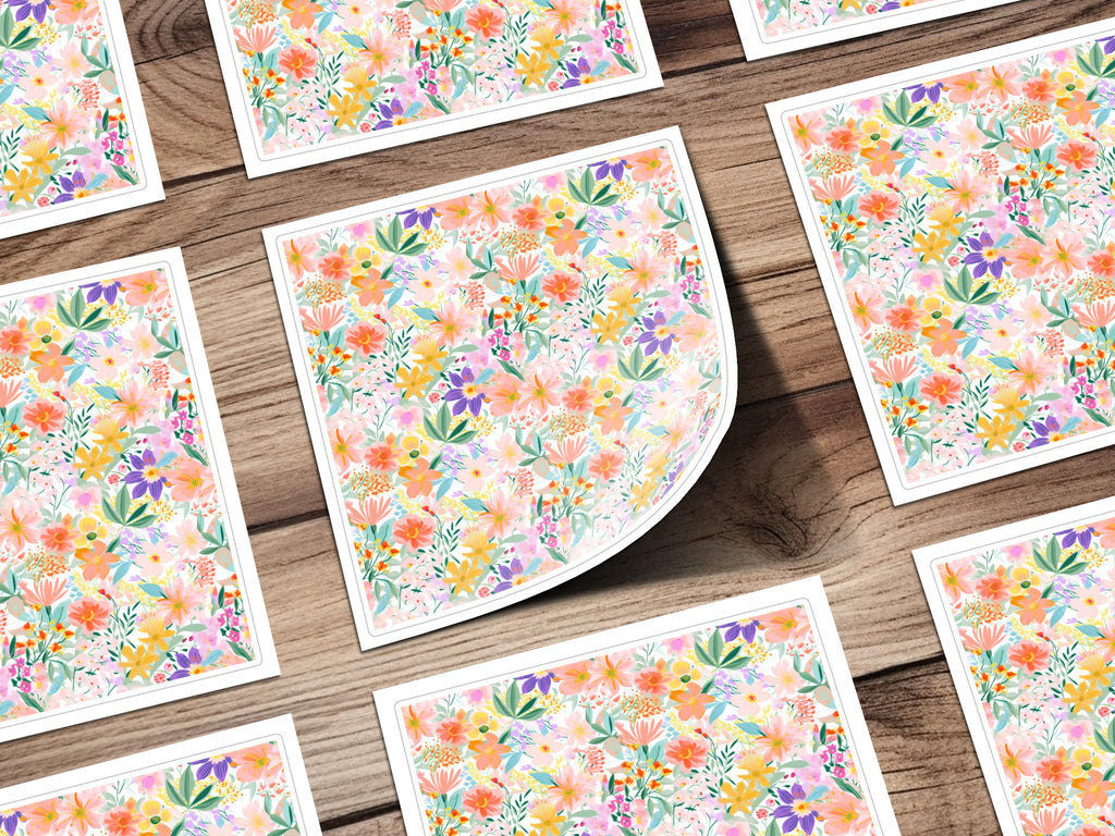 Colorful Floral Pattern Design Square Print Product