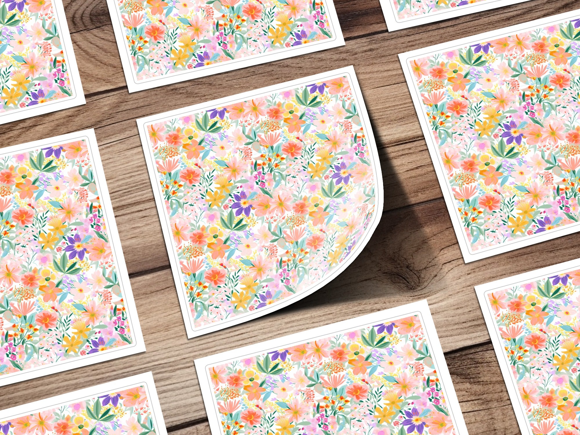 Colorful Floral Pattern Design Square Print Product