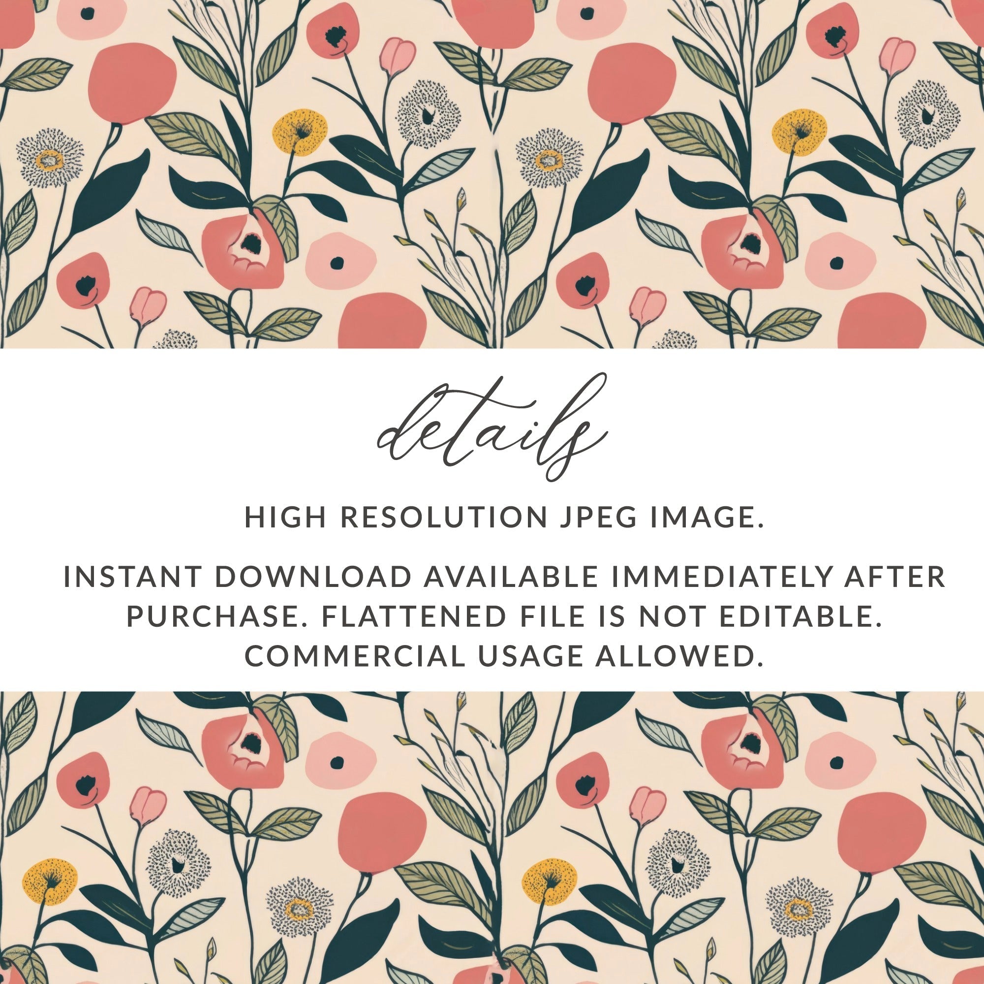 Floral Seamless Pattern T-Shirt, Digital File, Cute Flowers Design, Fabric Design, Textile Print, Trendy T-Shirt Design, Stylish Flowers - Moore and Mountain
