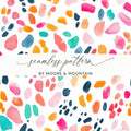 Abstract Bright Watercolor Marks Pattern Modern Style Digital - Moore and Mountain