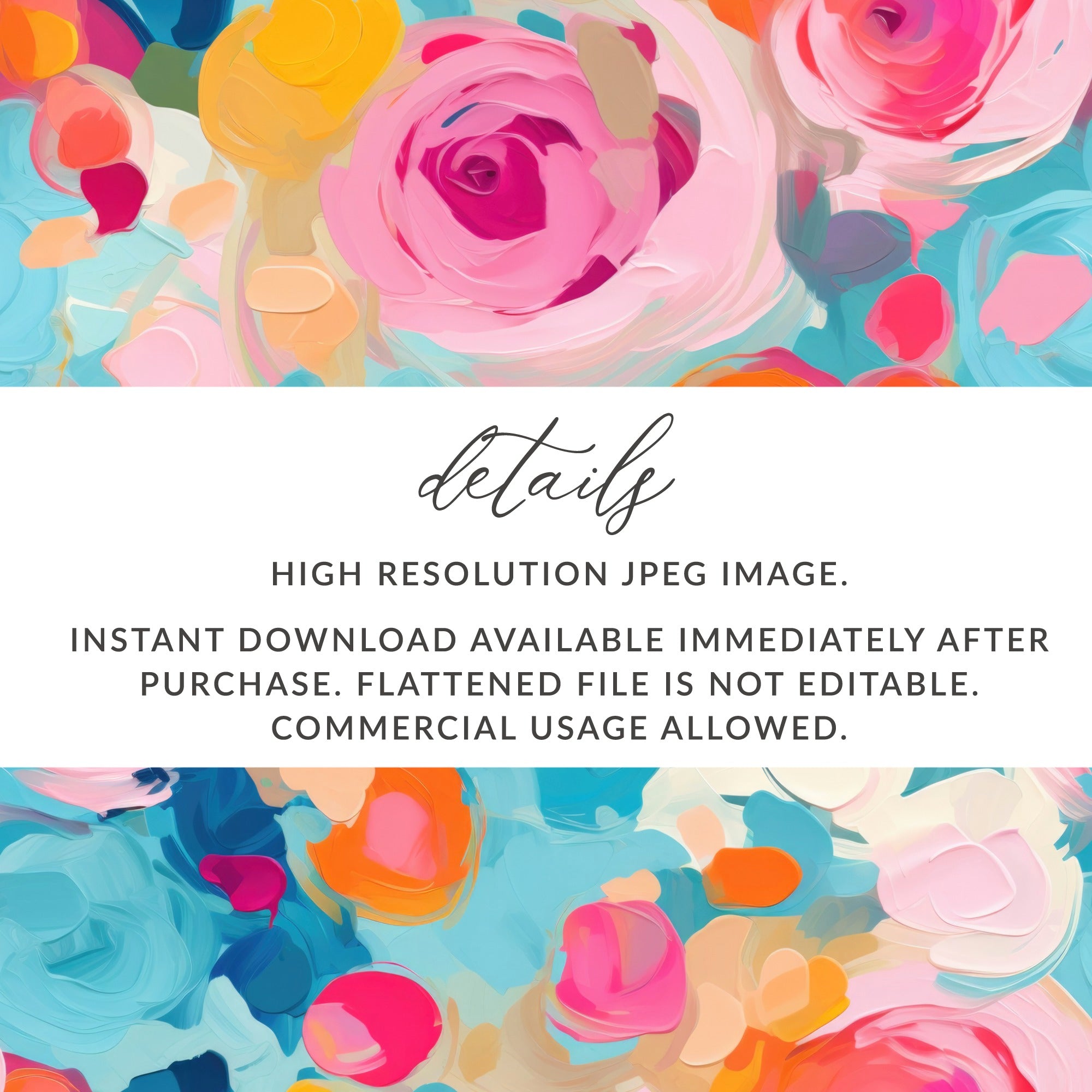 Abstract Colorful Floral Instant Download Artwork