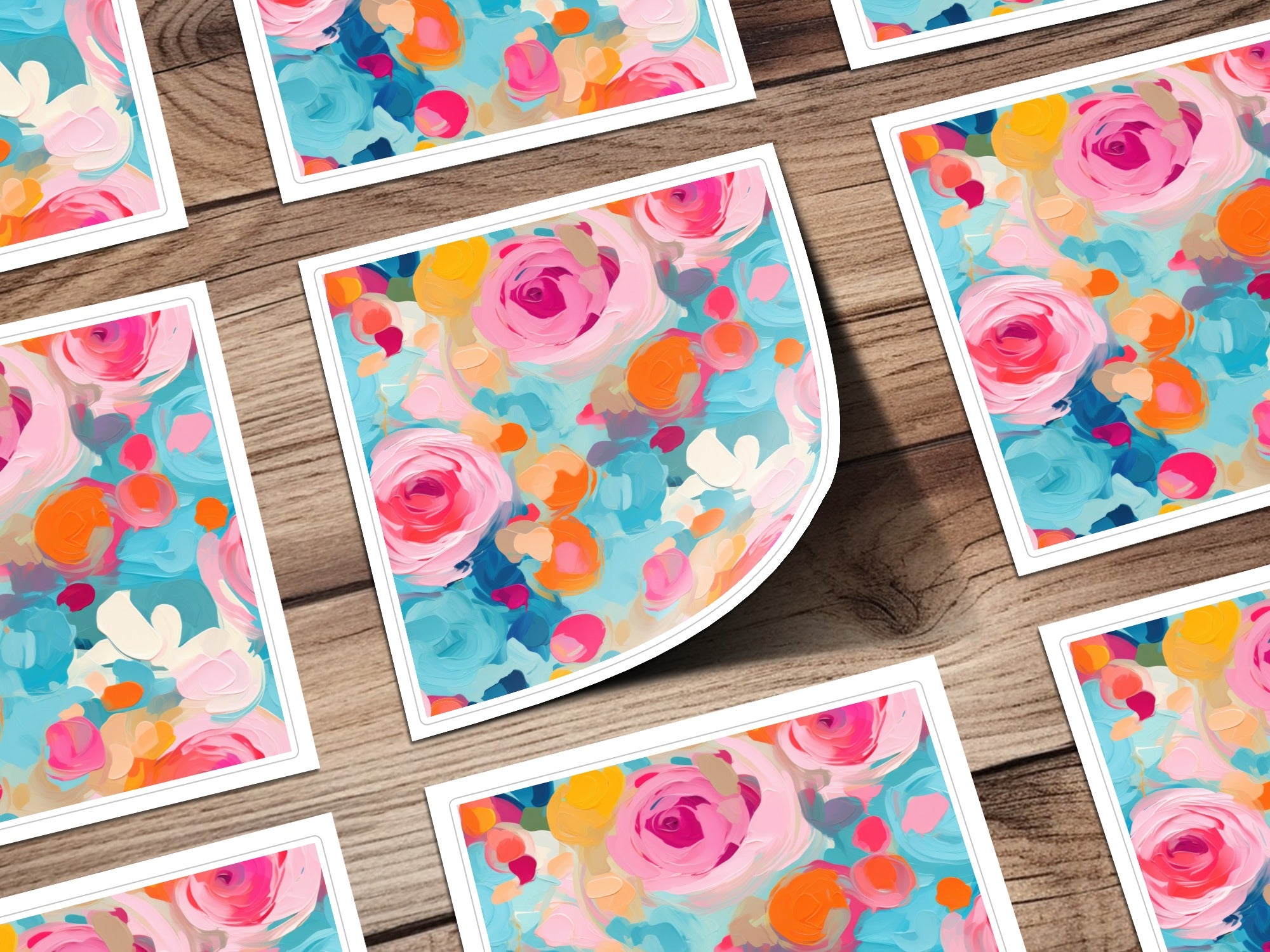 Vibrant Abstract Floral Painting Art Print Decor